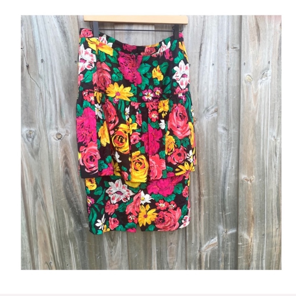 Vintage Ruffle Layered Skirt 100%Silk